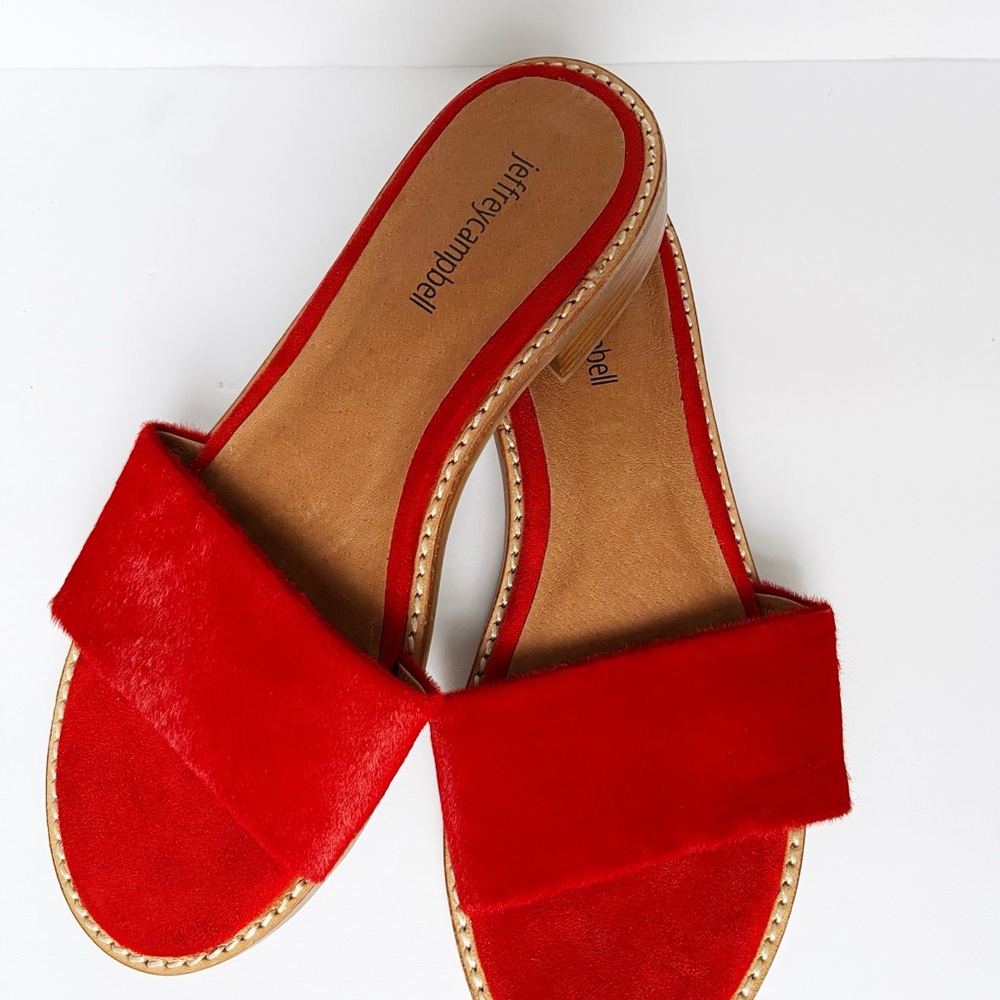 Jeffrey Campbell Bold Red Slide Sandals - Picture 4 of 9
